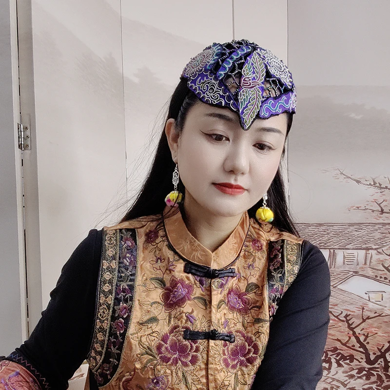 姑苏城原创设计-民族风老绣发箍帽83