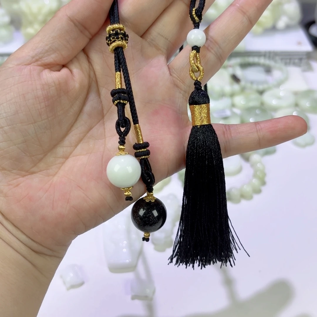 蓝田玉（蛇纹石化大理石玉）银S925镶嵌颈饰