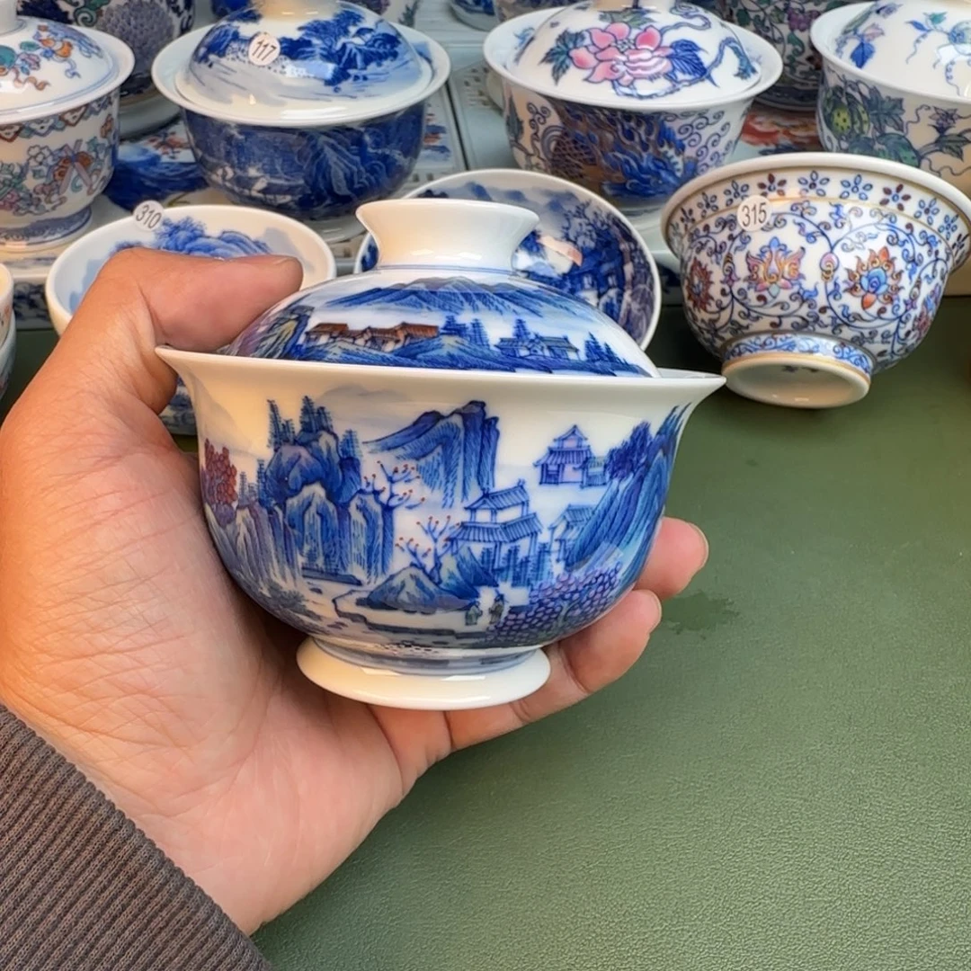 纯手工纯手绘茶具石头316