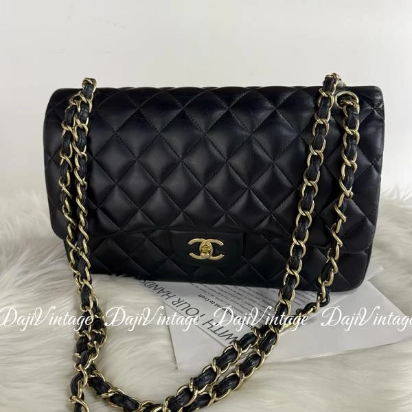 大吉中古/Chanel香奈儿蓝金jumbo单肩包