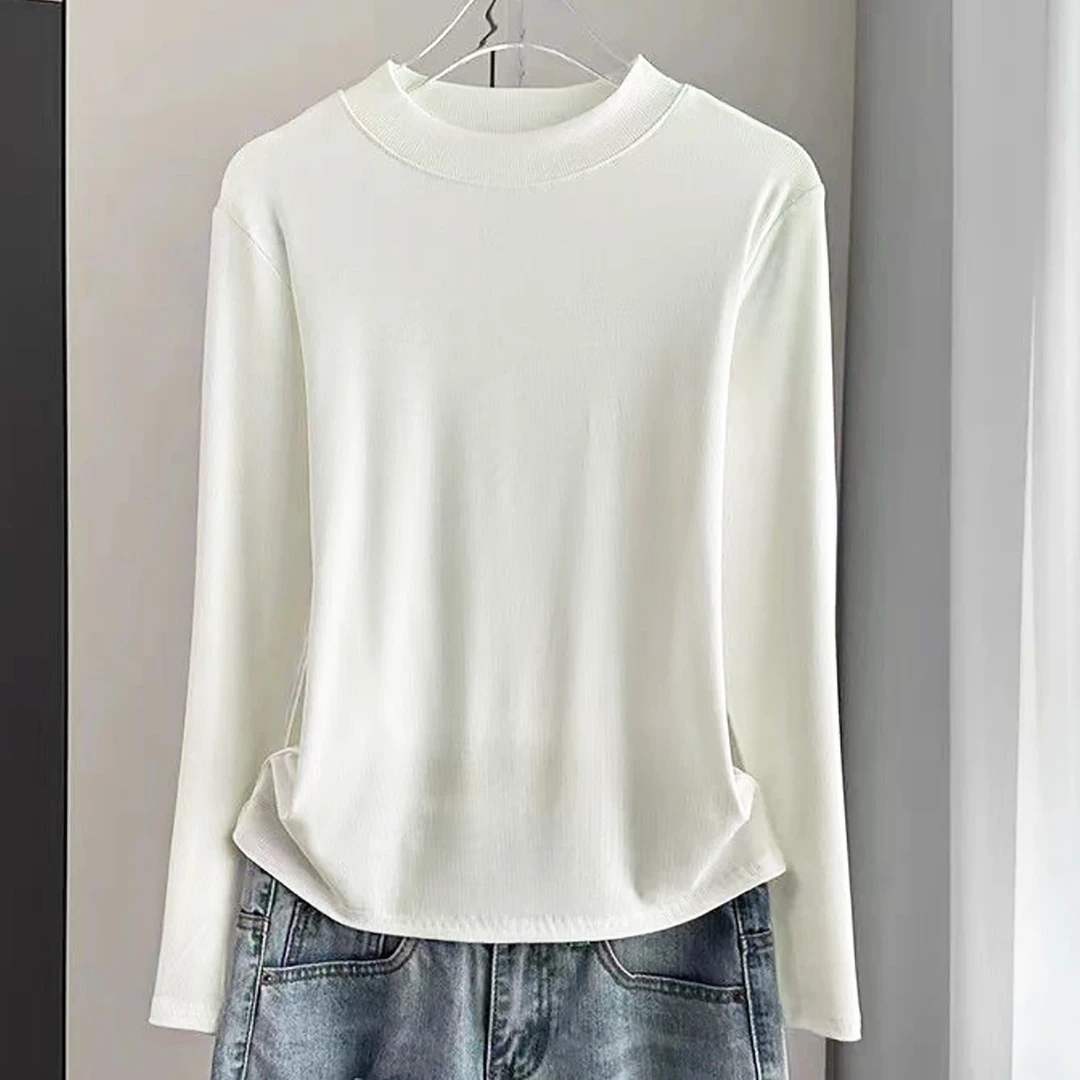 秋冬新品！女士小半高领内搭加绒打底衫E182
