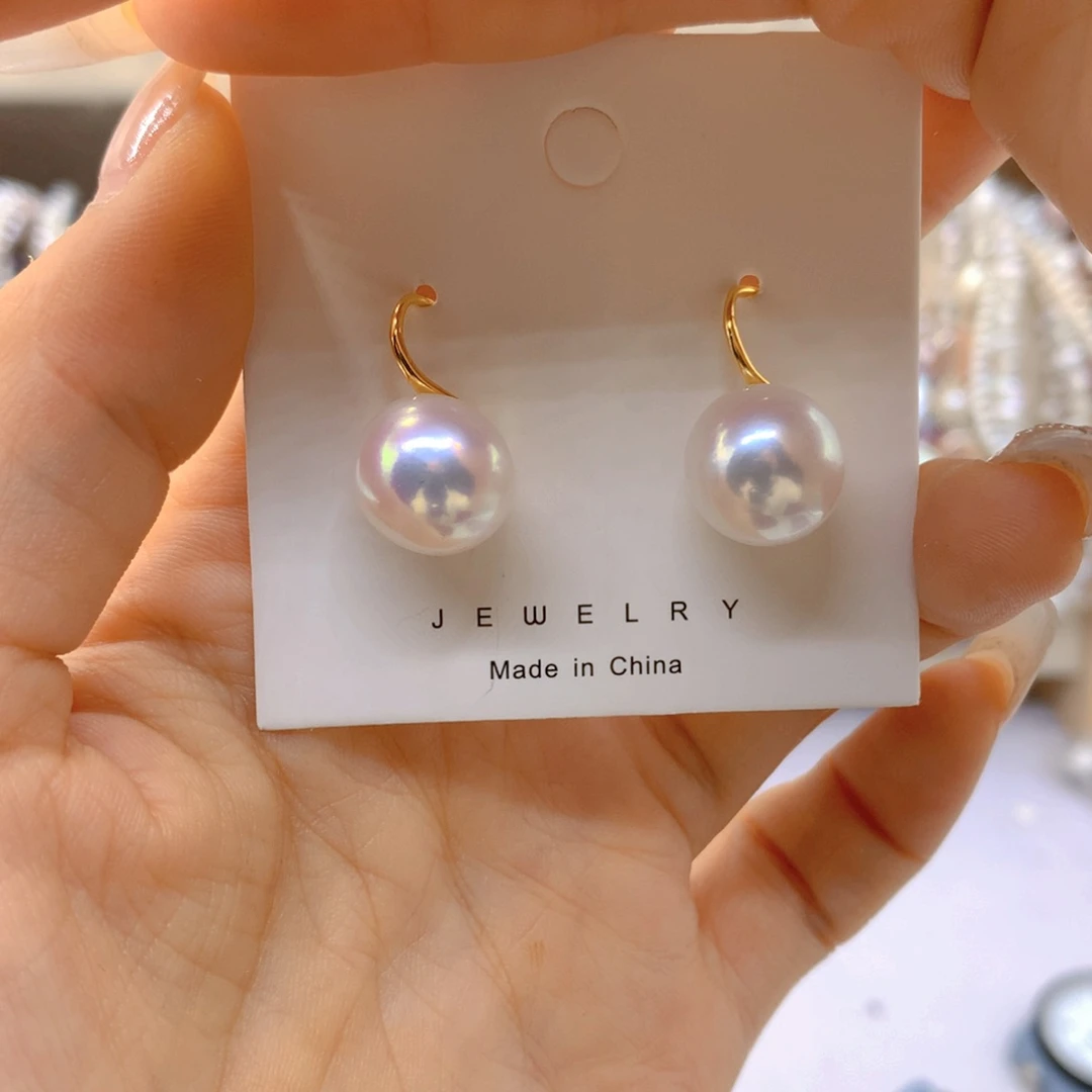 淡水珍珠耳饰银S925镶嵌