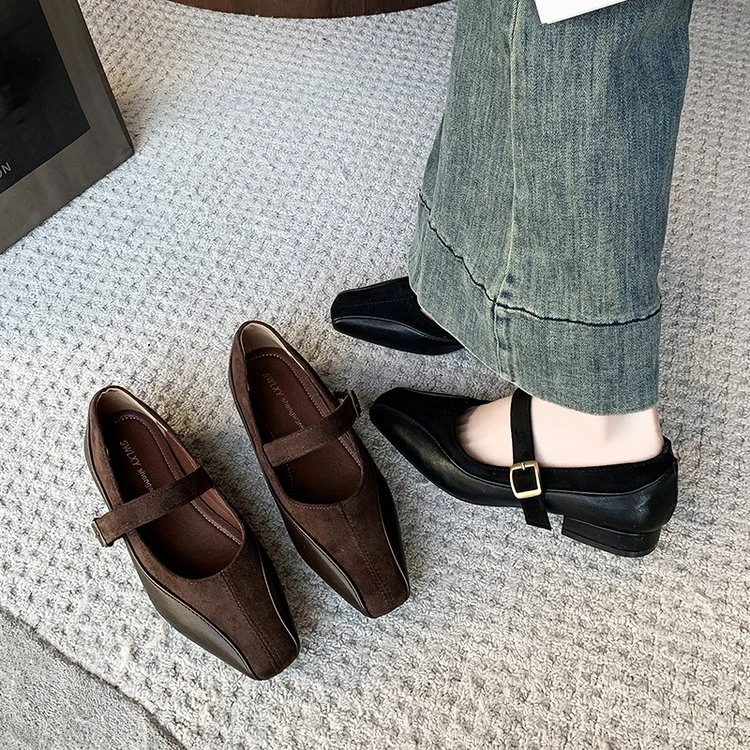 2025新款复古玛丽珍女鞋气质简约浅口单鞋