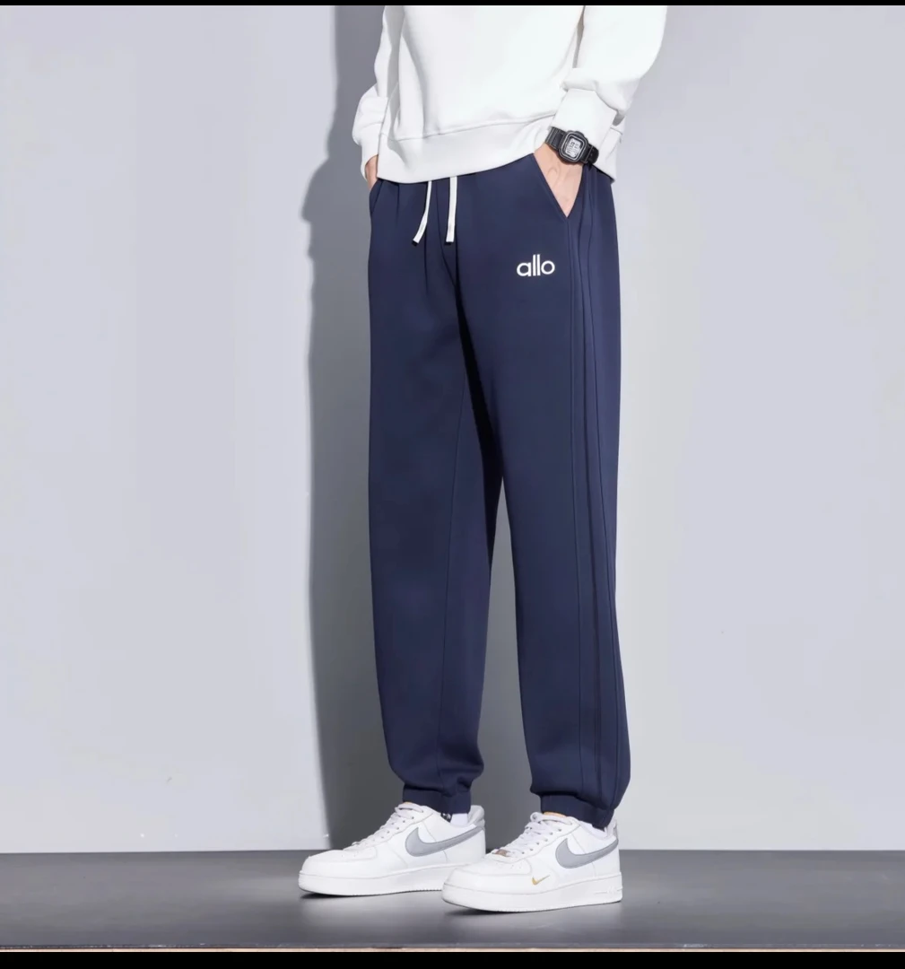 2025秋季新款穿搭显高户外显瘦男士休闲裤纯色弹力运动卫裤松紧腰