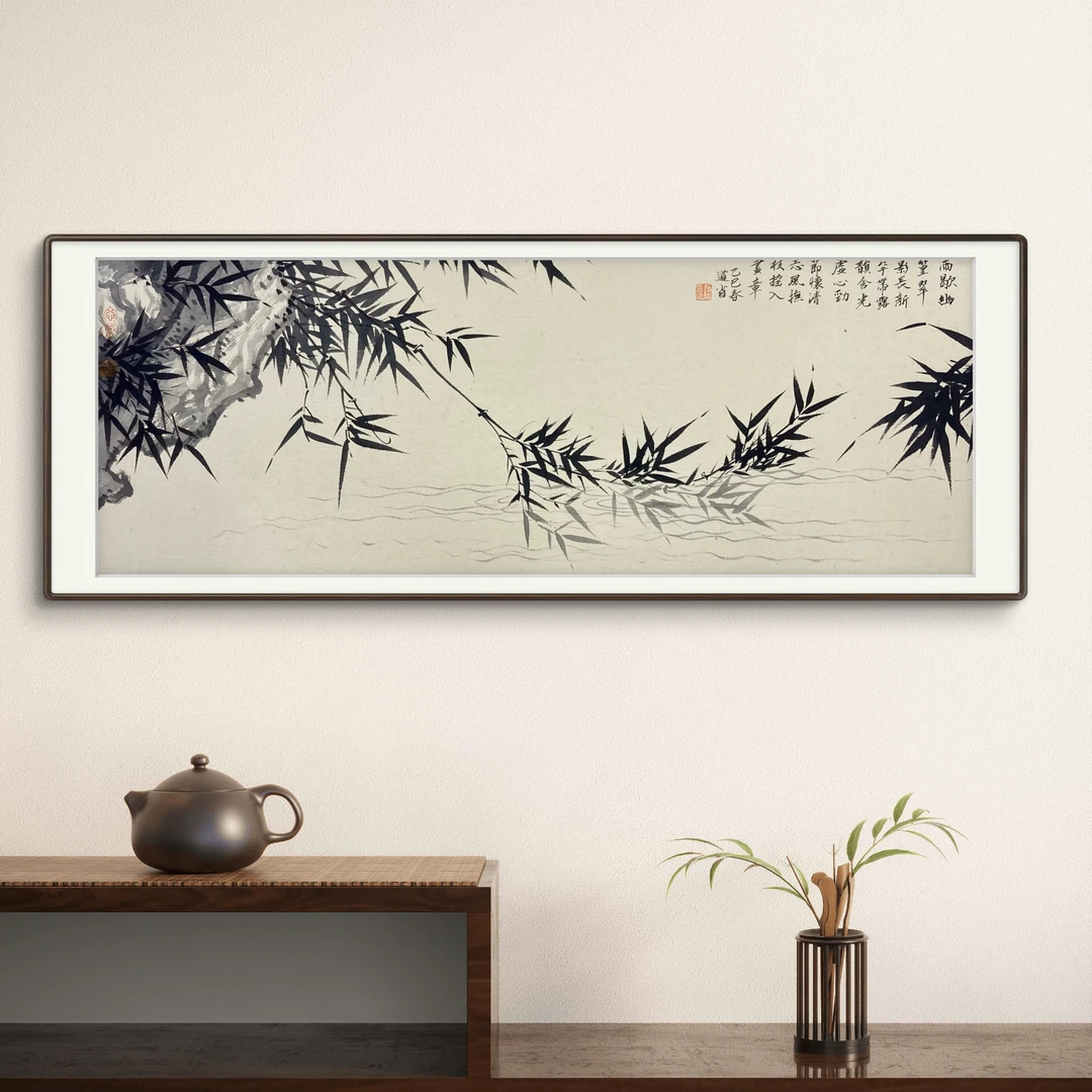 国画手绘原创作品文人画墨竹竹子画写意竹新中式装修装饰画挂画