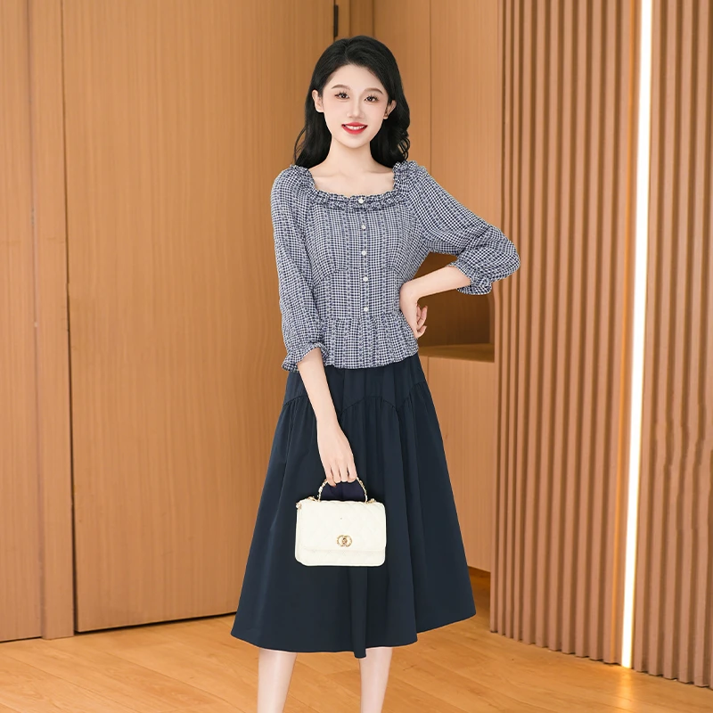 琪琪女装直播间2025新款广州十三行INS风轻奢连衣裙27098