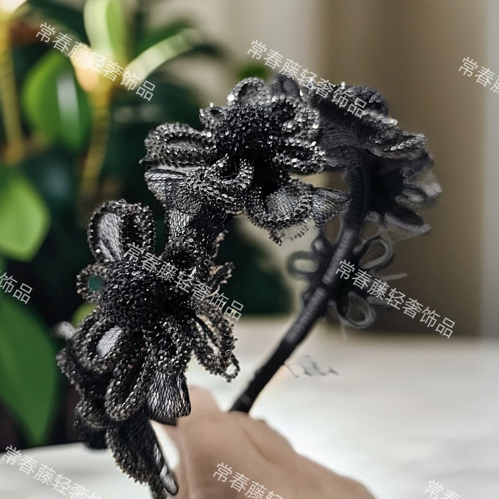 A-411轻奢风满钻花仙子系列款发箍头箍