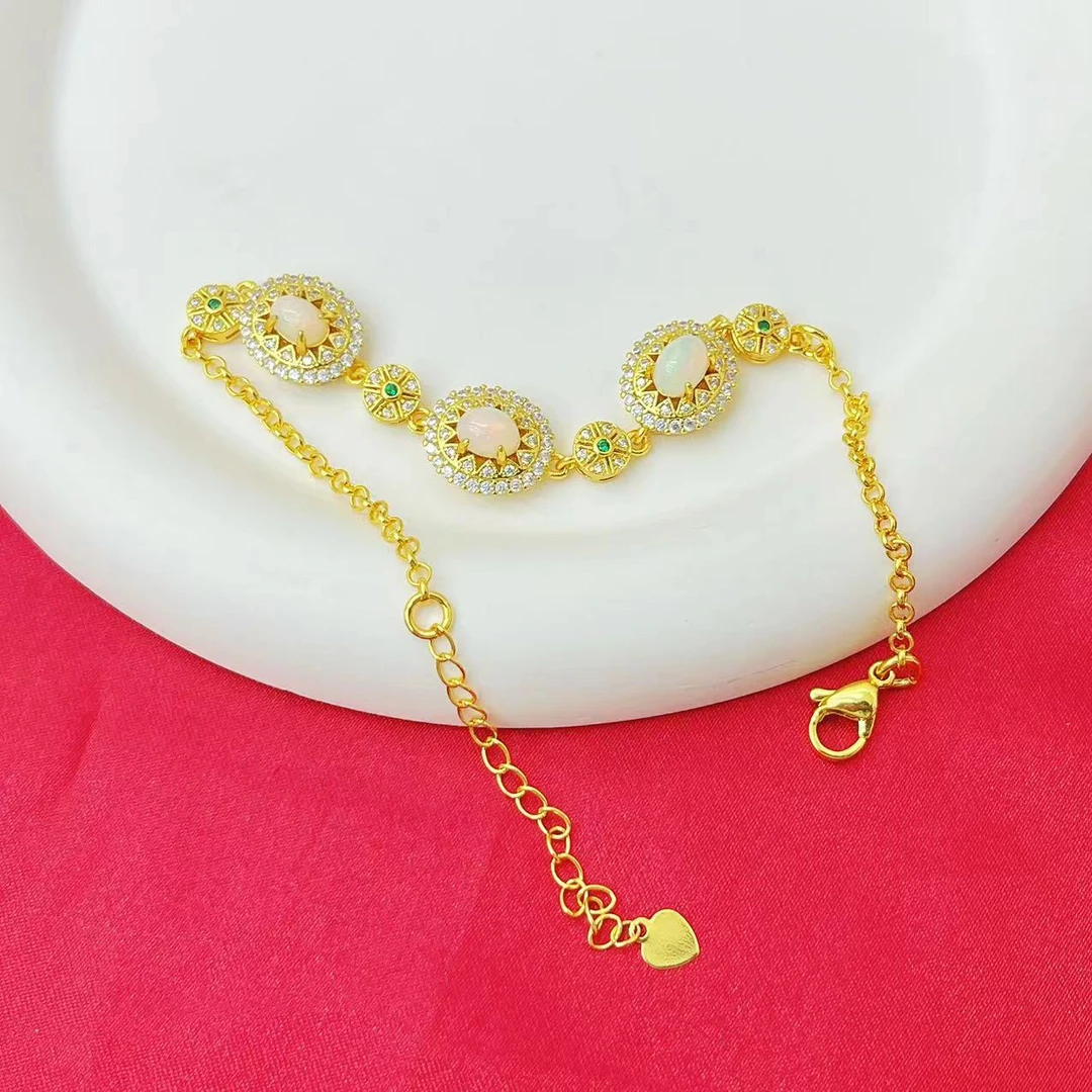 天然珠宝高端变彩澳宝欧泊宝石手链（标配鉴定证书）V97