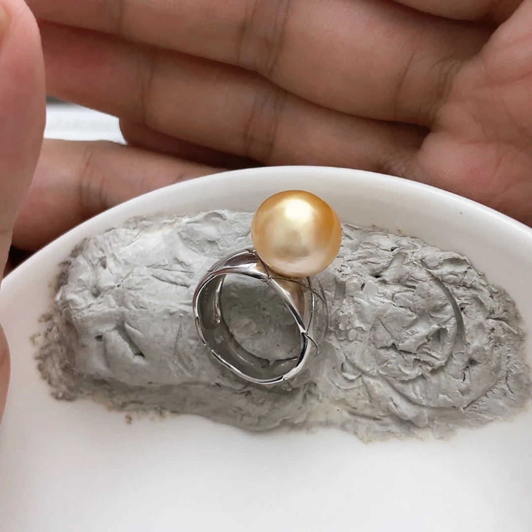 银S925镶嵌戒指海水珍珠