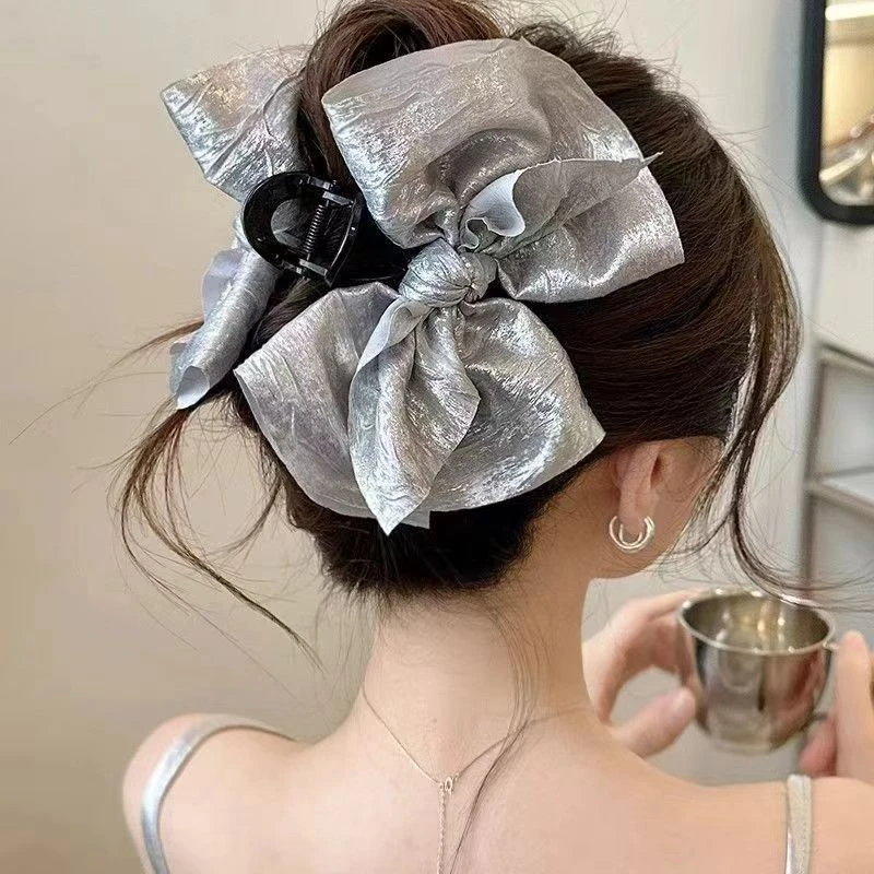 2025新款韩系超大蝴蝶结发夹女后脑勺气质鲨鱼夹高级感网红抓夹