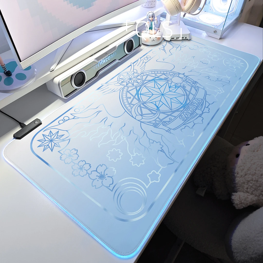 魔法阵RGB发光游戏专用鼠标垫高颜值电竞外设装桌面电脑垫fps推荐