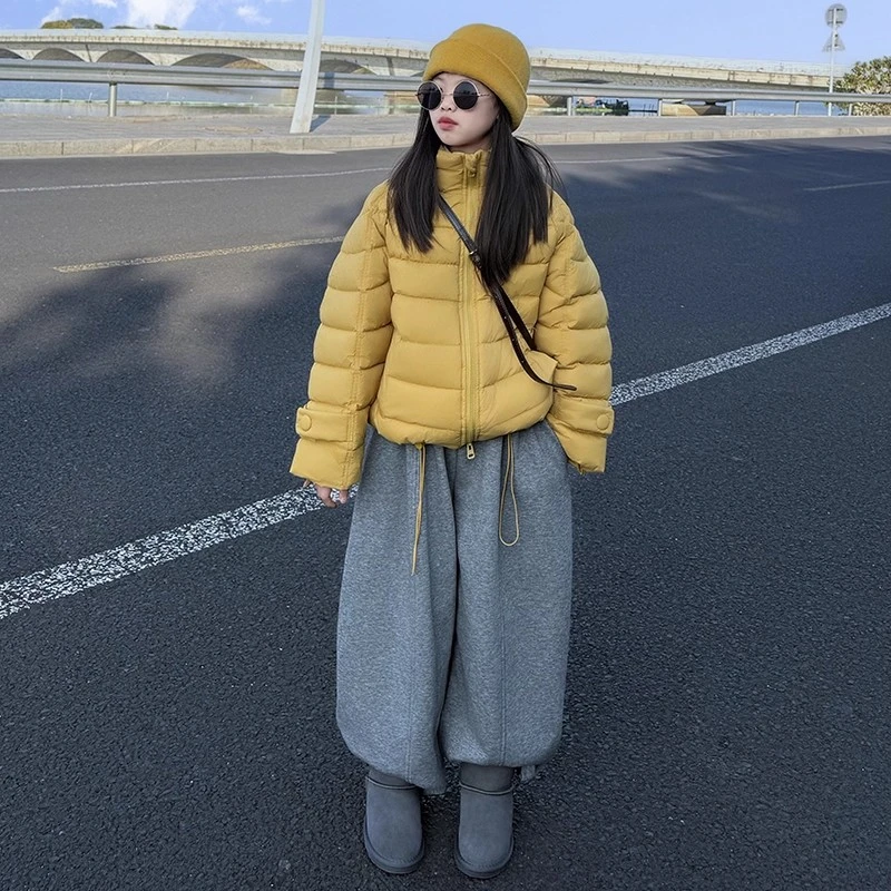 女童加绒裤子冬装2025新款儿童一体绒外穿休闲裤大童冬季加厚卫裤