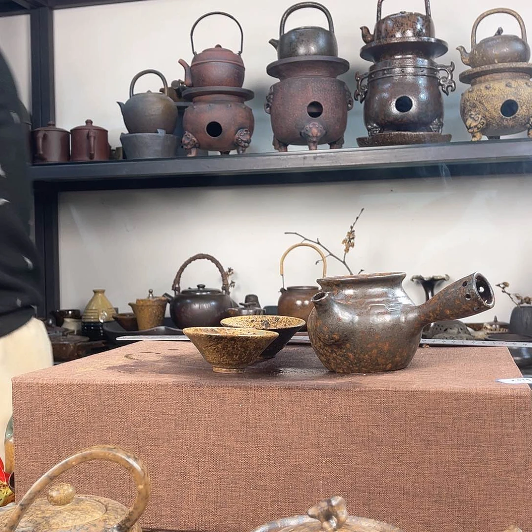 紫泥茶壶紫砂粗陶茶器