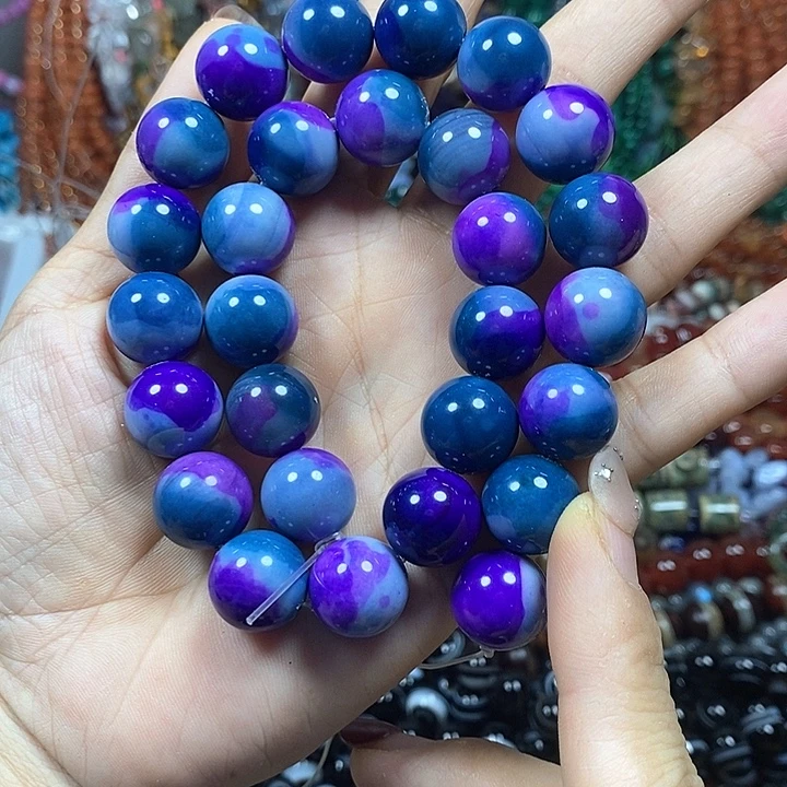 玛瑙/玉髓未镶嵌珠宝半成品地球玛瑙卡14mm