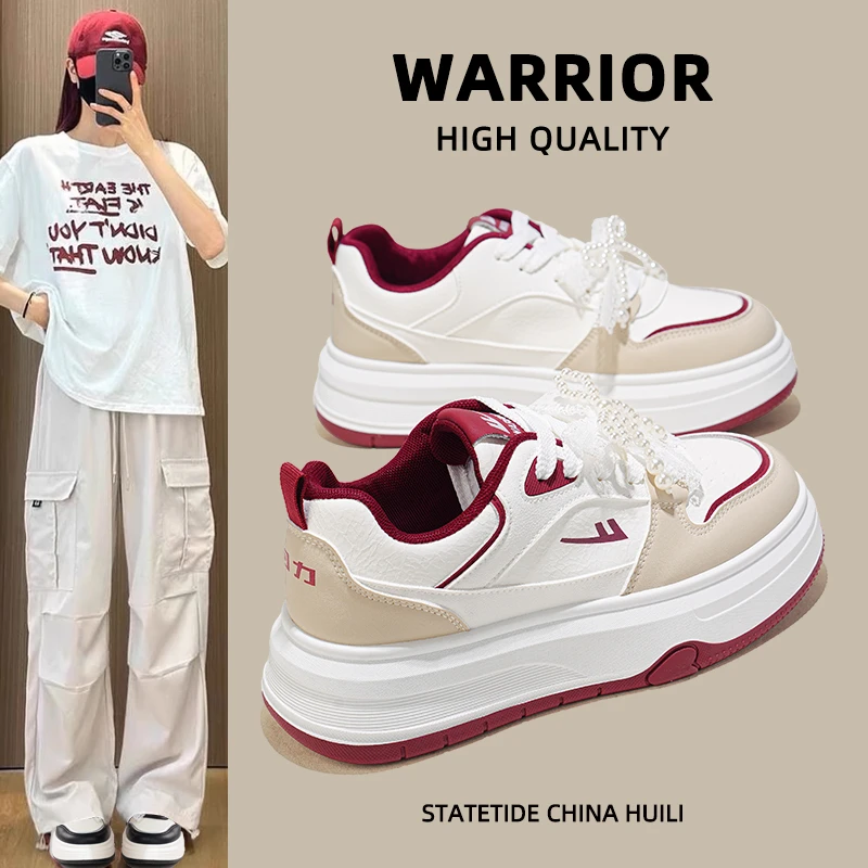 Warrior/回力小白鞋女鞋子潮鞋2025秋款爆款厚底板鞋女休闲运动鞋