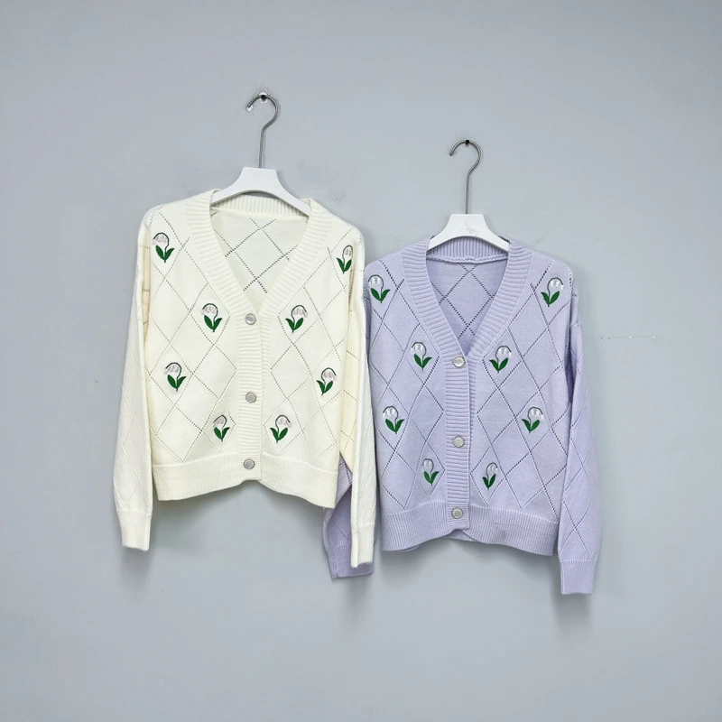 081春季针织外套 时尚百搭休闲长袖小香风气质