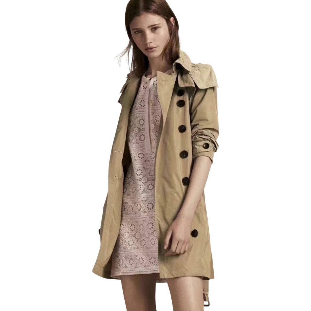 99新 BURBERRY/博柏利 汤/P235806724/ 卡其色 风衣 带帽