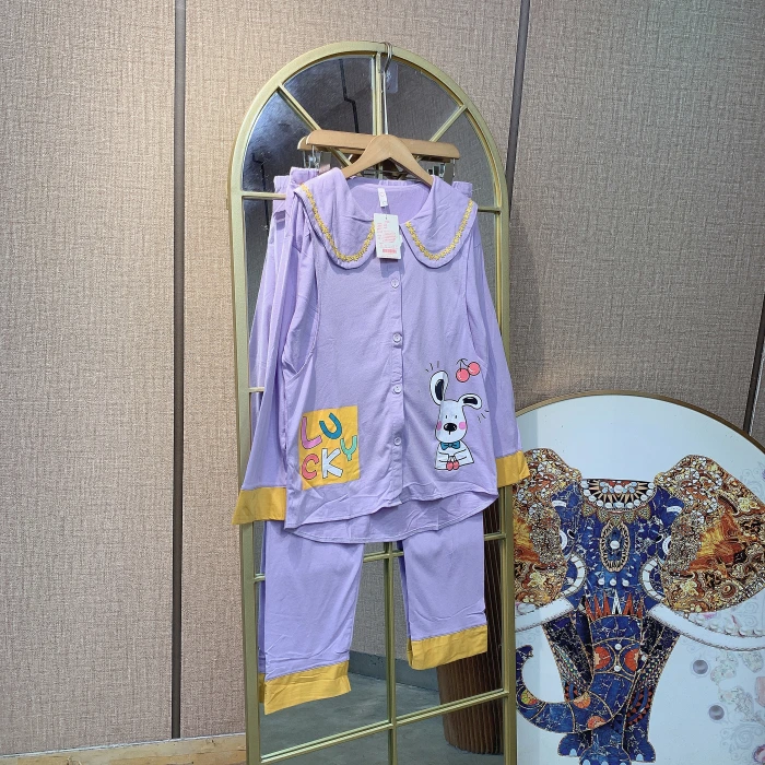 E610孕妇紫色月子服套装90-120微瑕