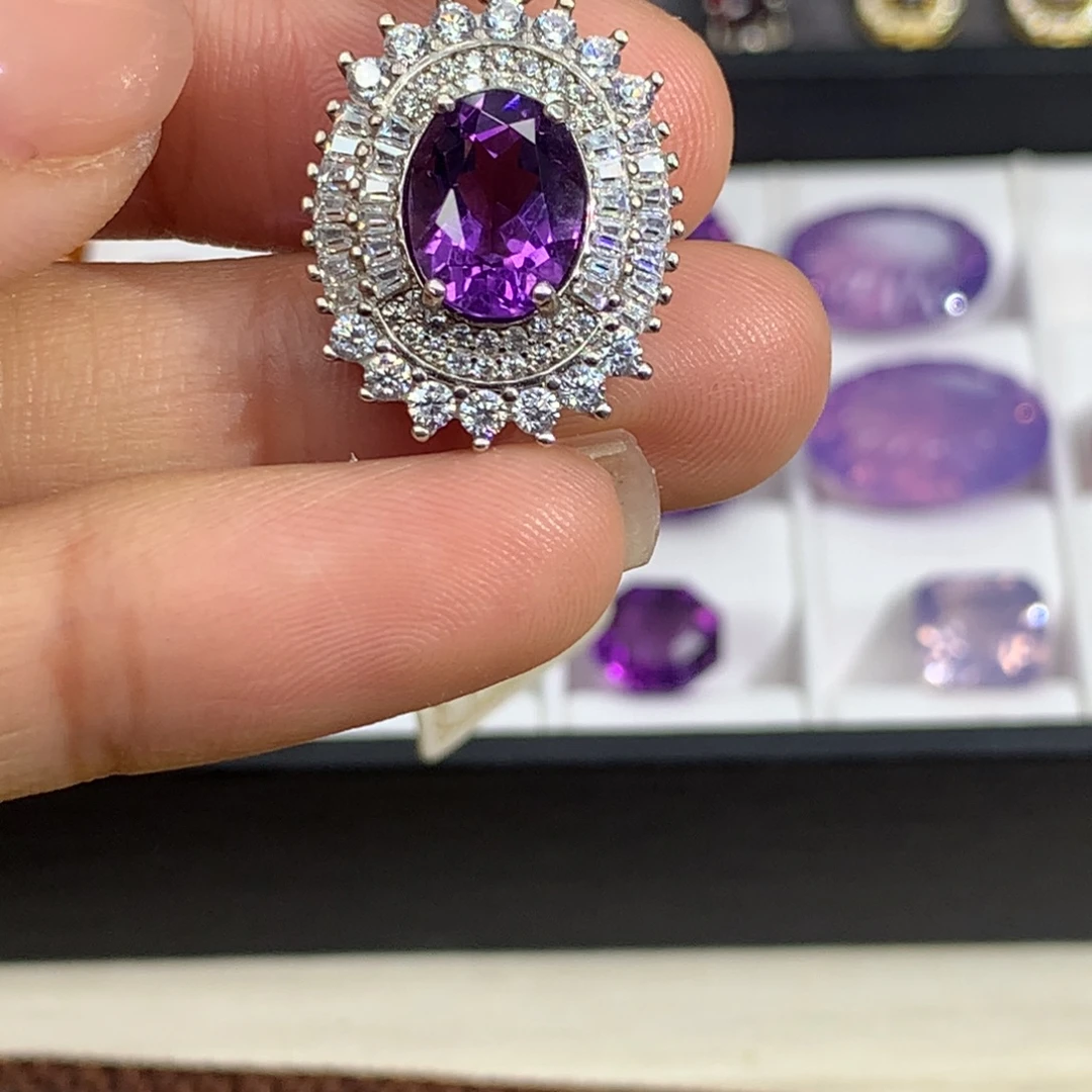 空晶石吊坠银S925镶嵌