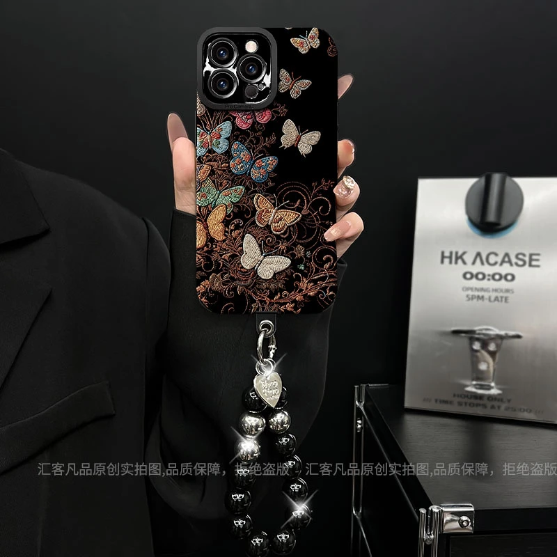 适用【苹果/oppo/华为/vivo/小米】瞳眼贴皮蝴蝶创意网红防摔手机壳