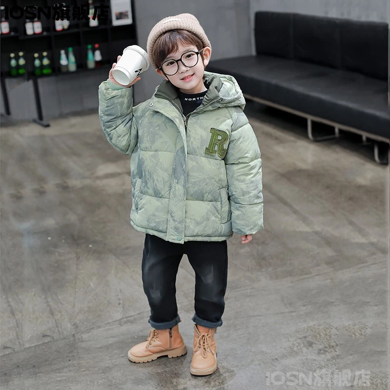 IOSN男童棉服2025新款洋气儿童装秋冬季衣外套男宝冬装加厚