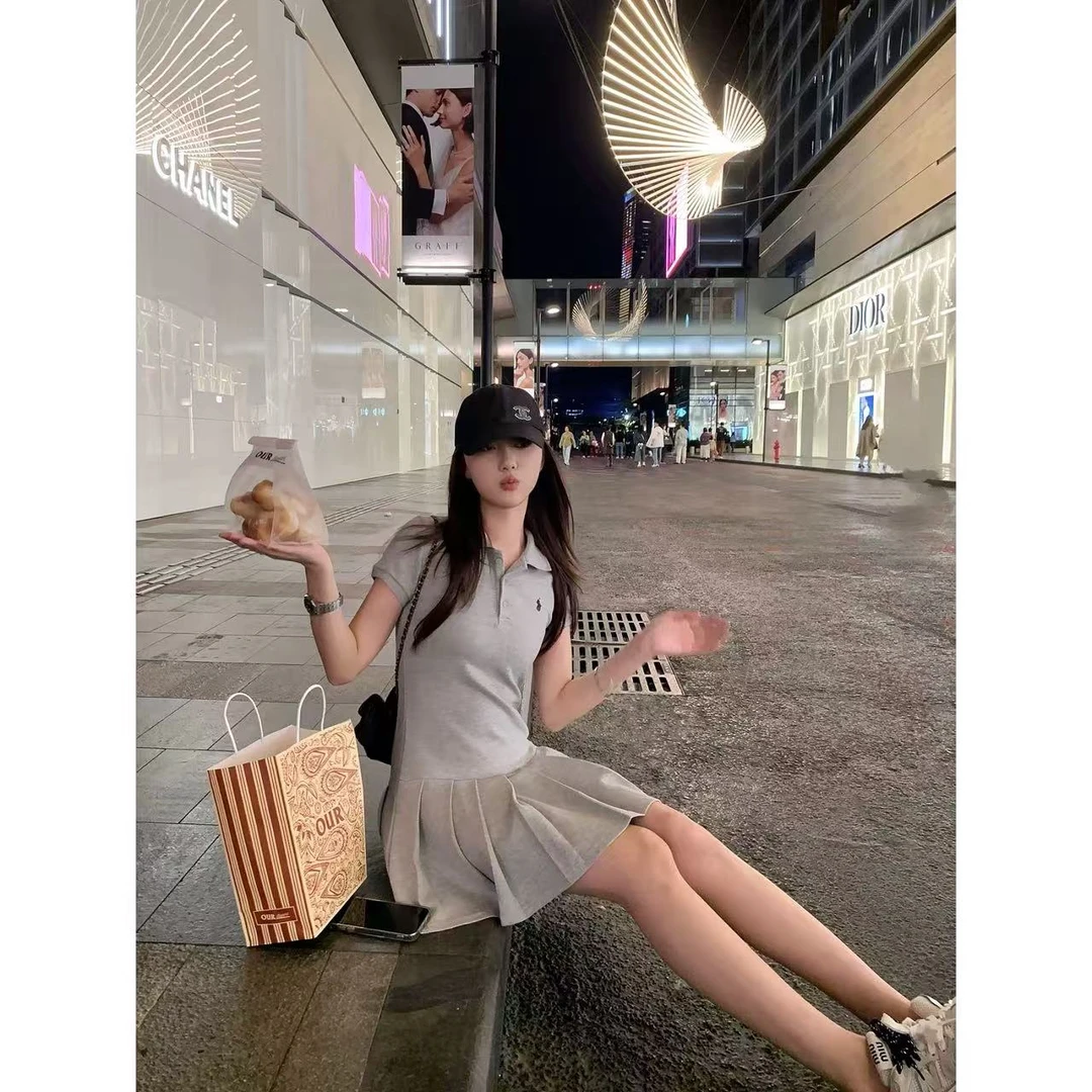 徐秋阳  小马polo裙  夏季新款百搭时尚休闲显瘦连衣裙12991