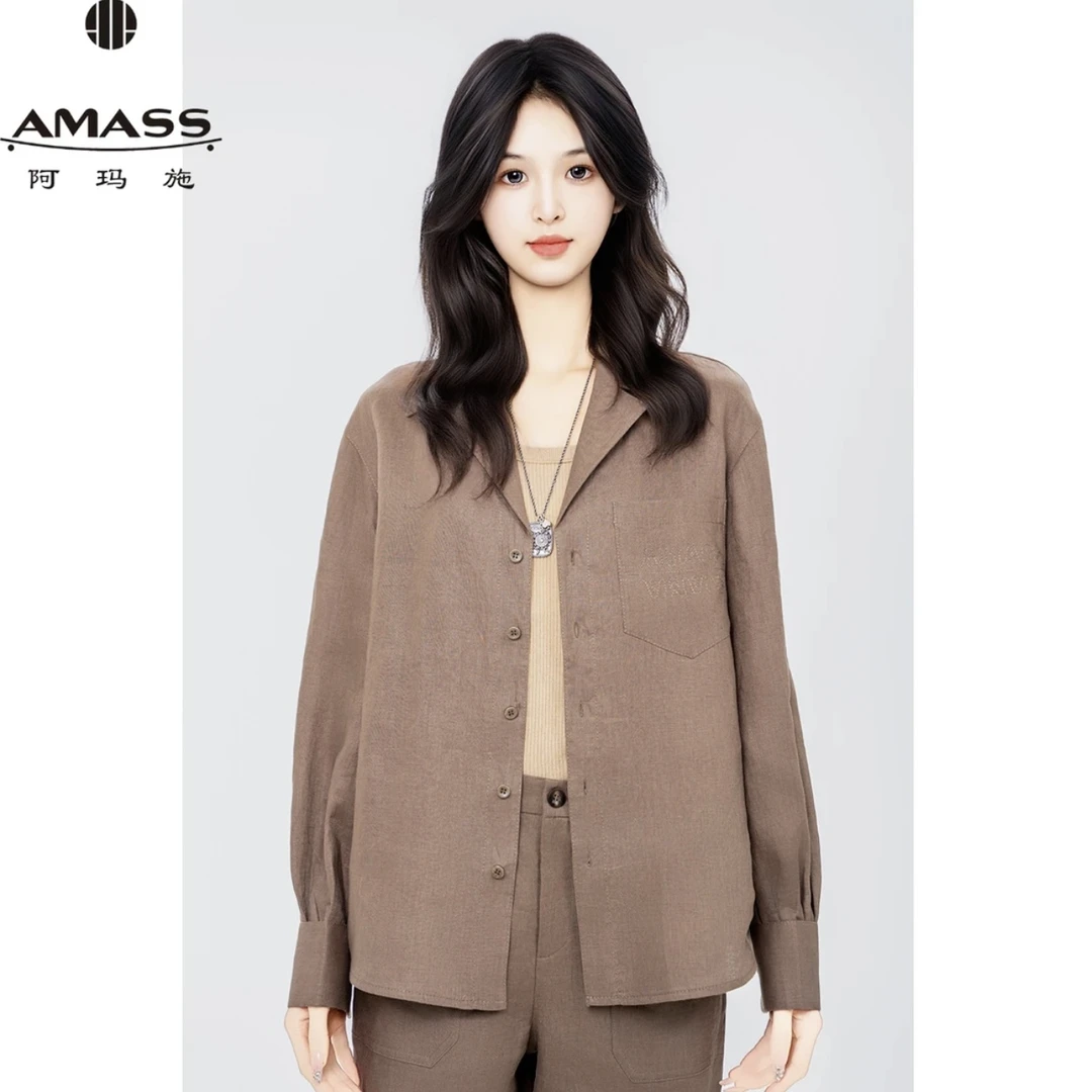 AMASS/阿玛施新款常规薄款四季通用西装领衬衣长袖衬衫530065