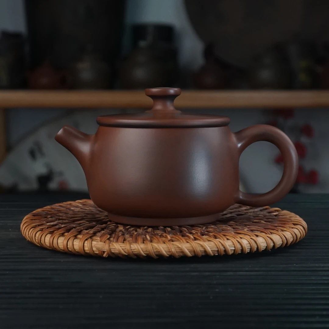 广西钦州坭兴陶茶壶 手工壶 小品壶汉瓦素壶 原矿功夫茶100cc宽口