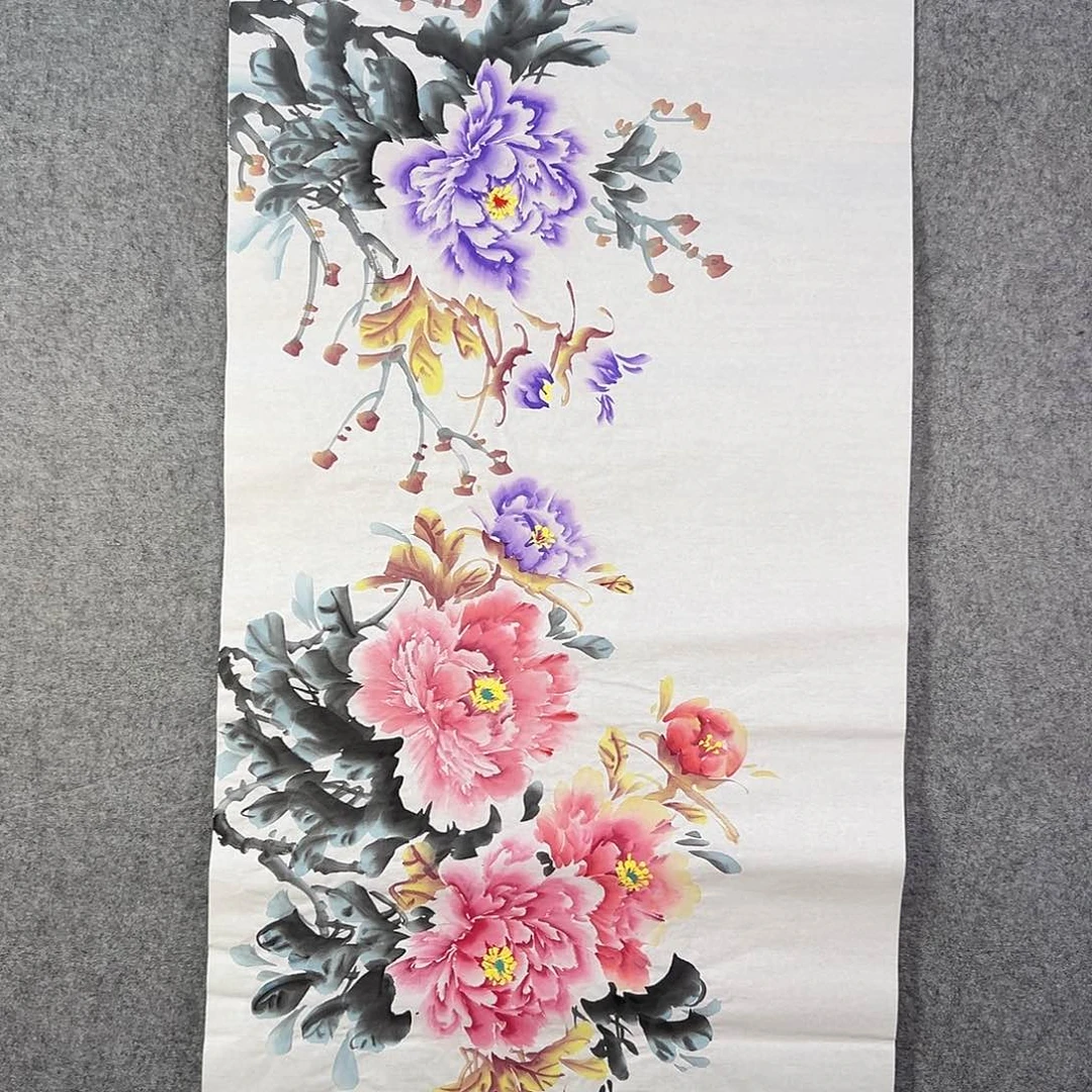 国画073 花鸟在树丛的顶端鸣叫叫声响