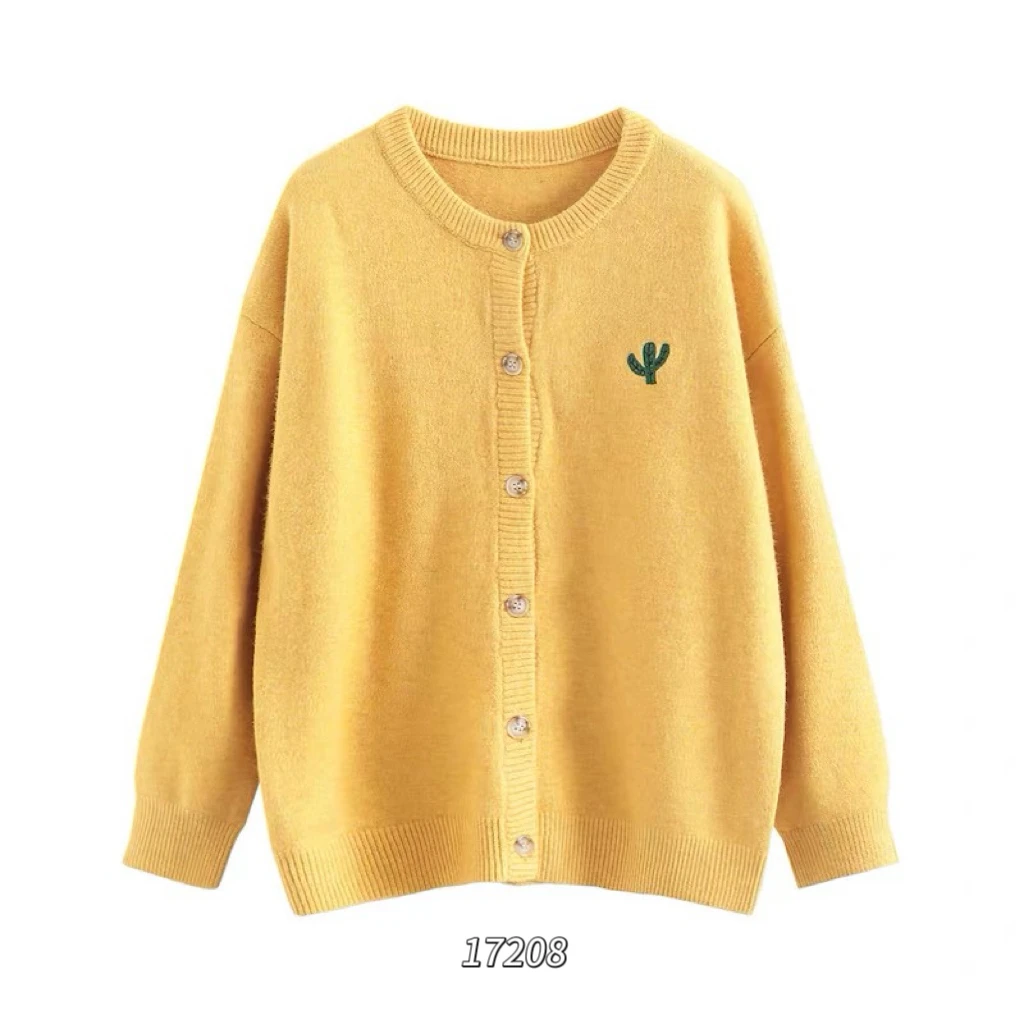 17208 CHUXUN（部分无水洗唛，介意慎拍)仙人掌刺绣针织衫