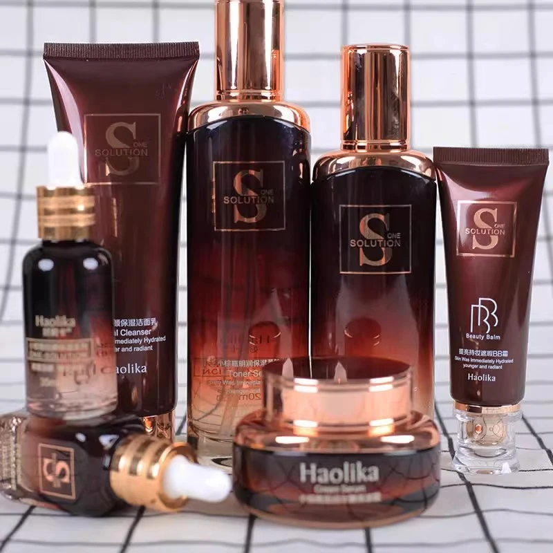 好莉卡小棕瓶系列保湿护肤品套装洗面奶水乳霜精华护肤2