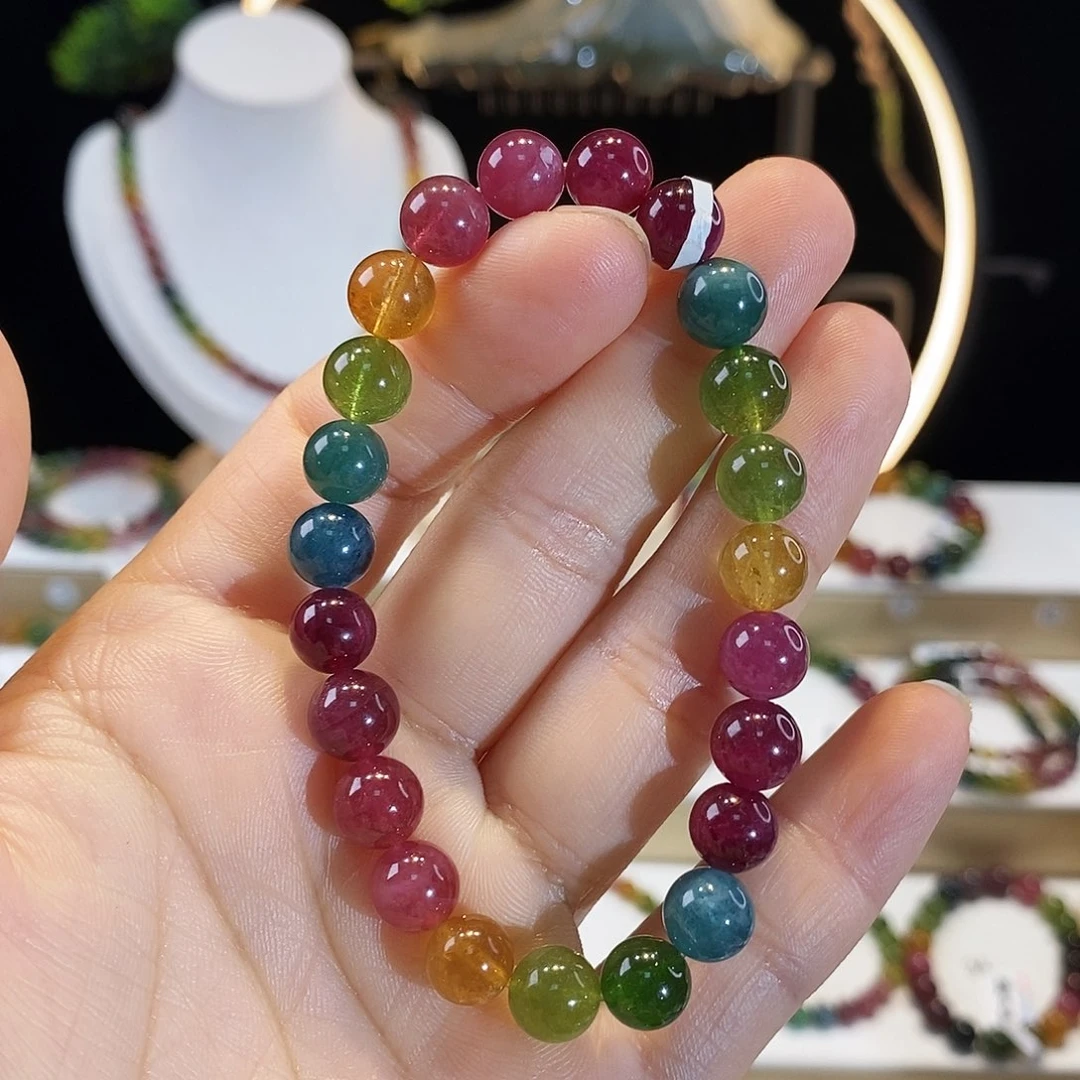 碧玺手串未镶嵌G2475素圈颜色微差