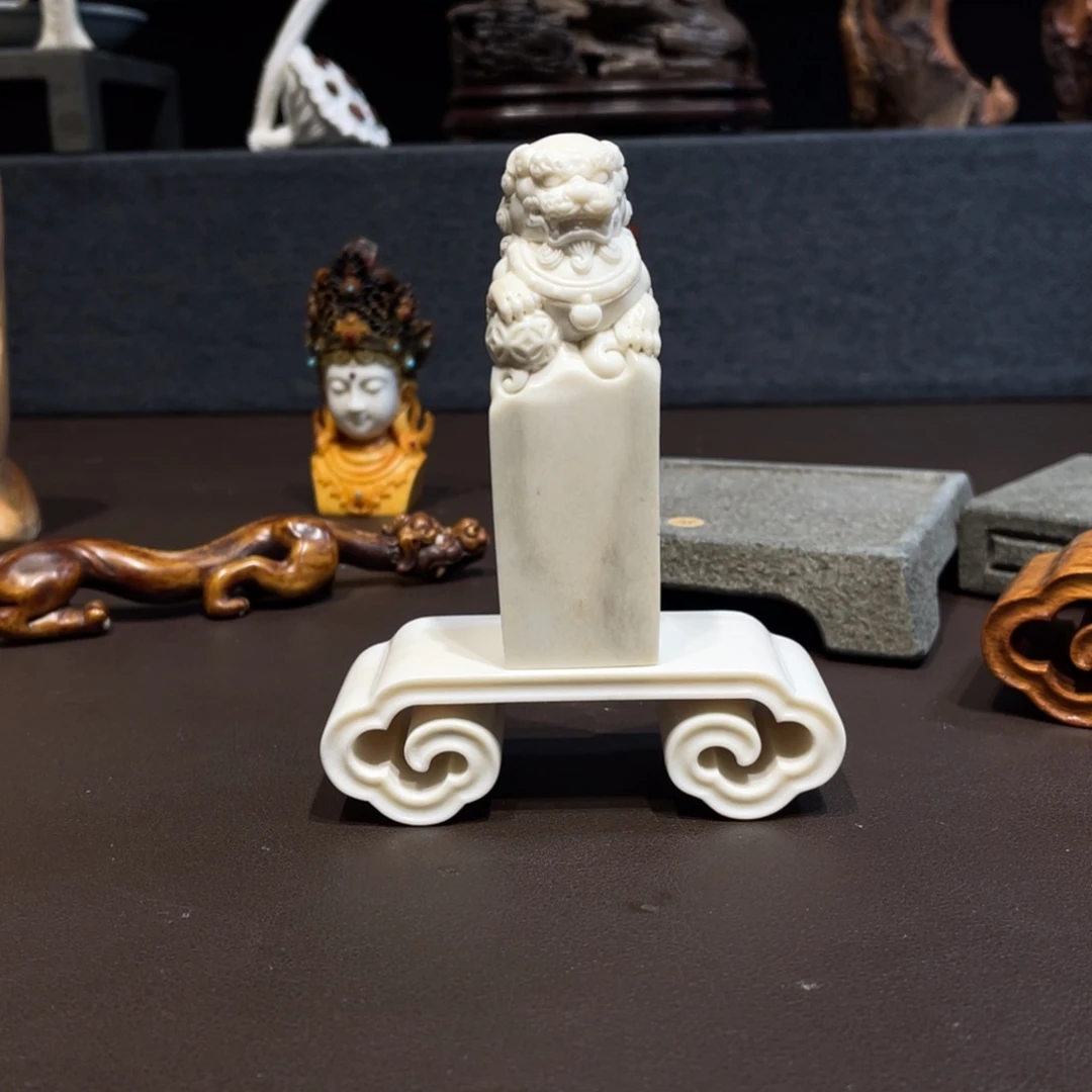 ****寶香榧木鹿角底座➕鹿角狮子摆件