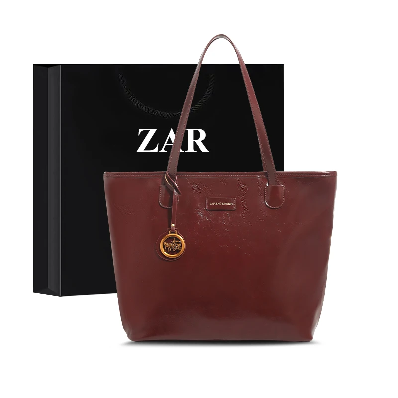 ZAR&RUILR/查瑞娜红色托特包包女质感时尚大容量婚包单肩新娘包