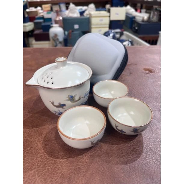271鱼跃龙门旅行茶具一壶三杯