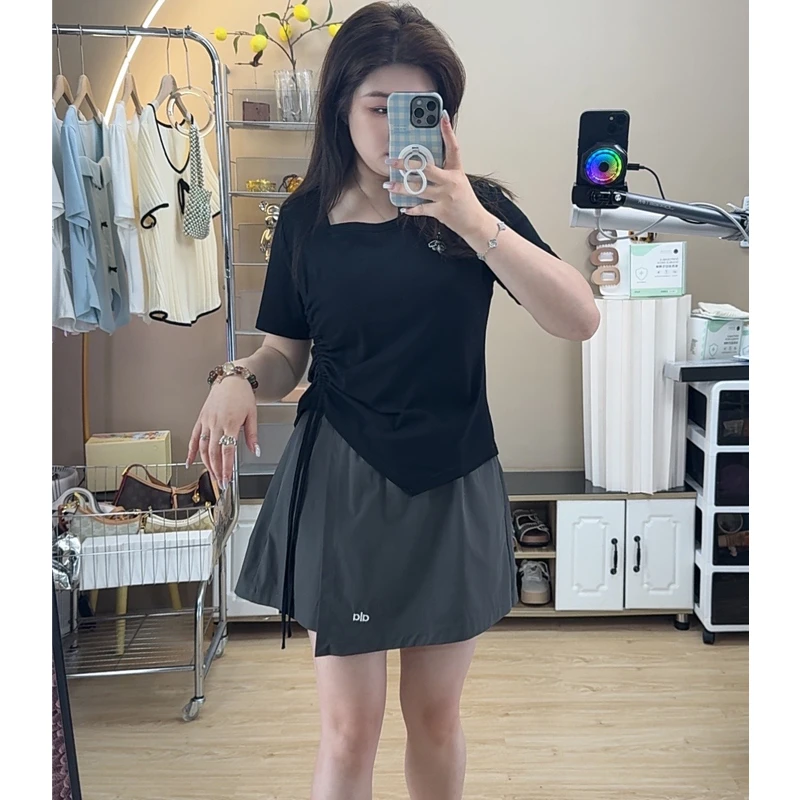 大码女胖mm休闲运动裙裤2025夏季新款宽松显瘦阔腿短裤洋气衣服女