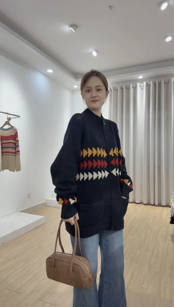 Tian Weave印第安图腾手工编制毛衣外套