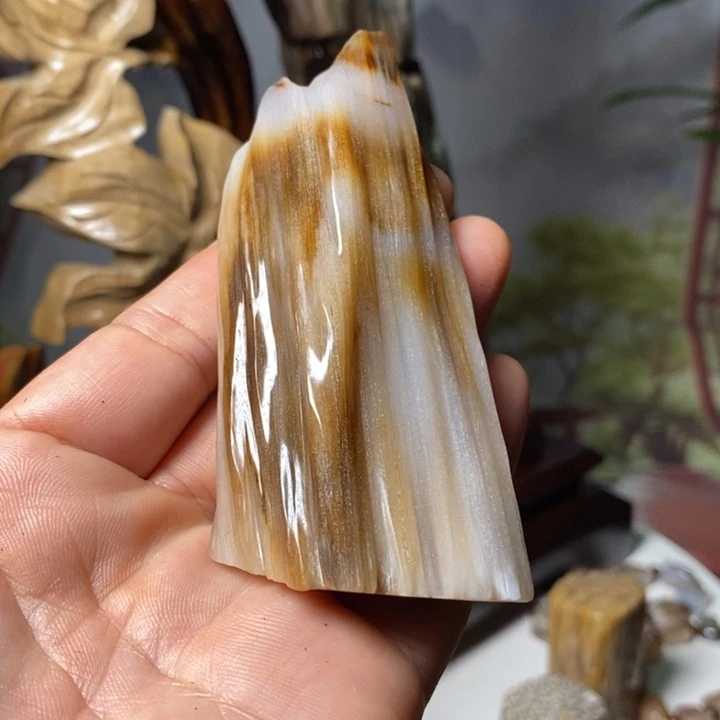 石材家居摆件硅化木