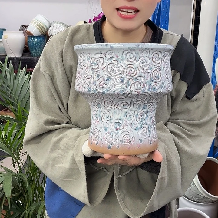 20×21 -粗陶花盆有孔-买买买