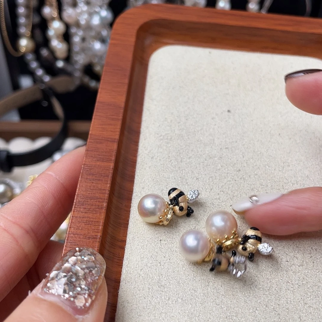 海水珍珠银S925镶嵌颈饰随机发