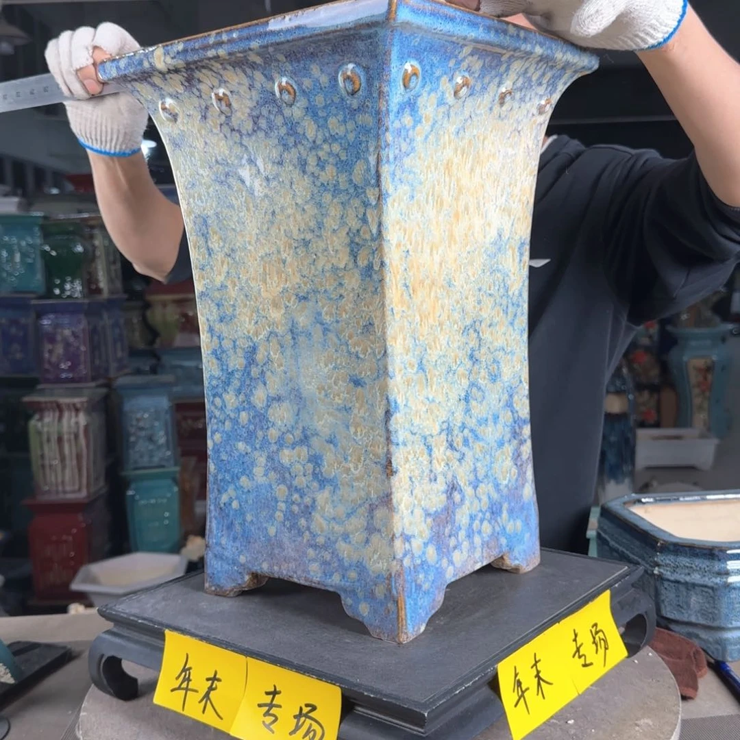 一风堂石湾花盆。釉裂微瑕