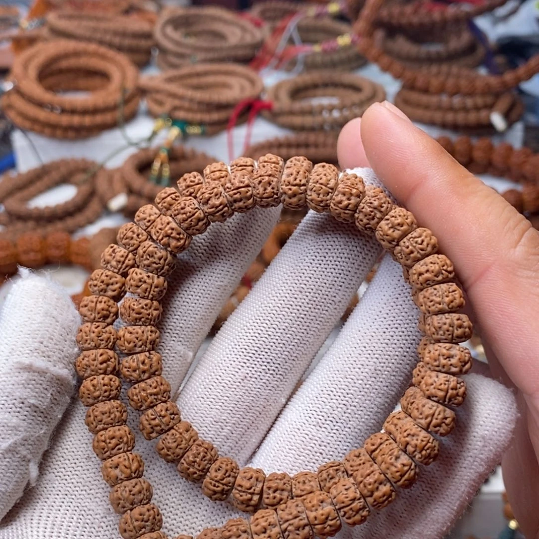 手串金刚菩提双圈手持，五瓣龙切老树王，尺寸9+