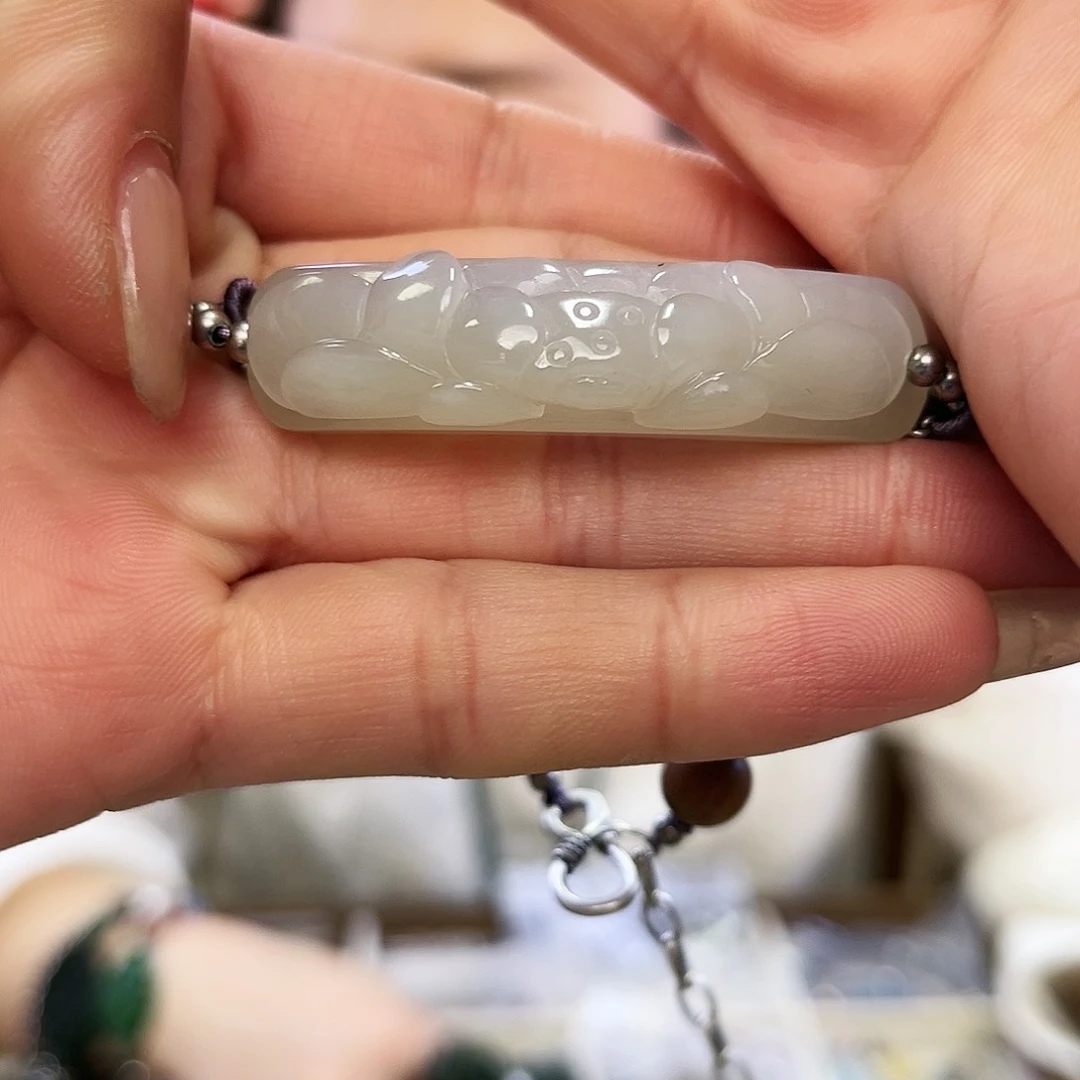 和田玉手链未镶嵌～***～荷花