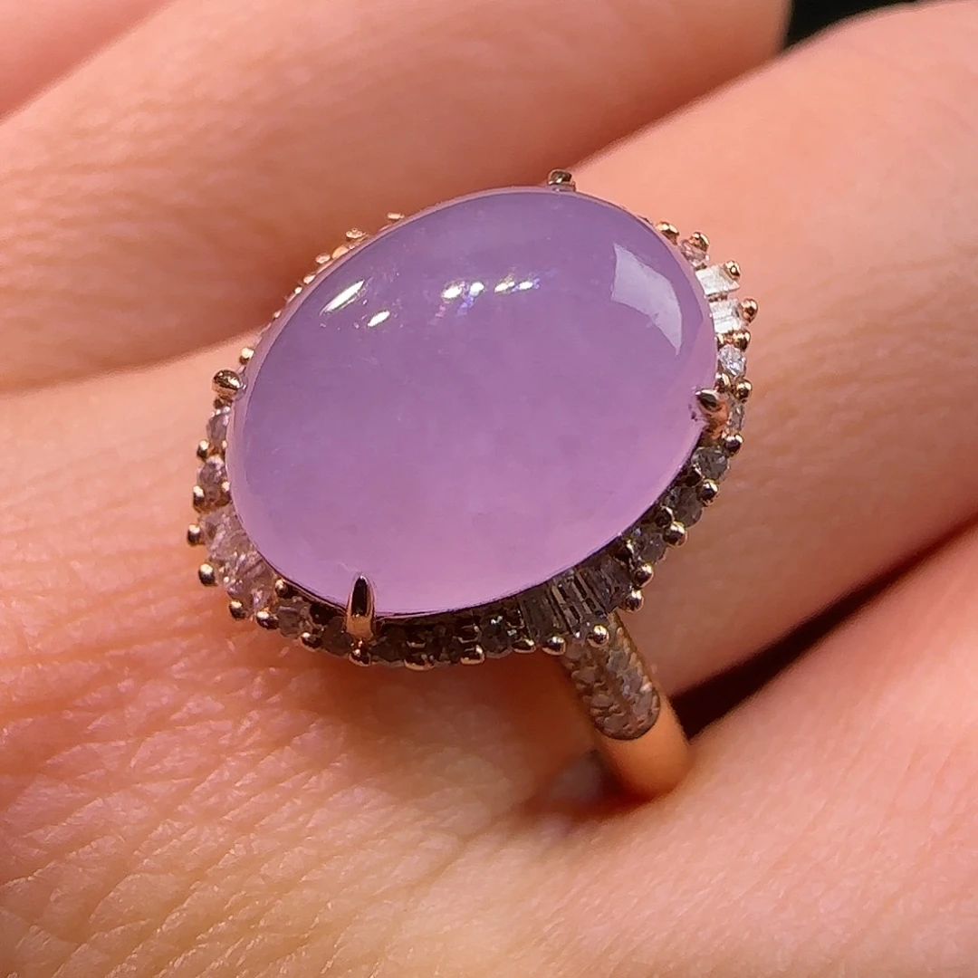 翡翠18K金镶嵌戒指