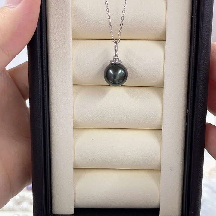 银S925镶嵌海水珍珠颈饰大溪地10-11mm