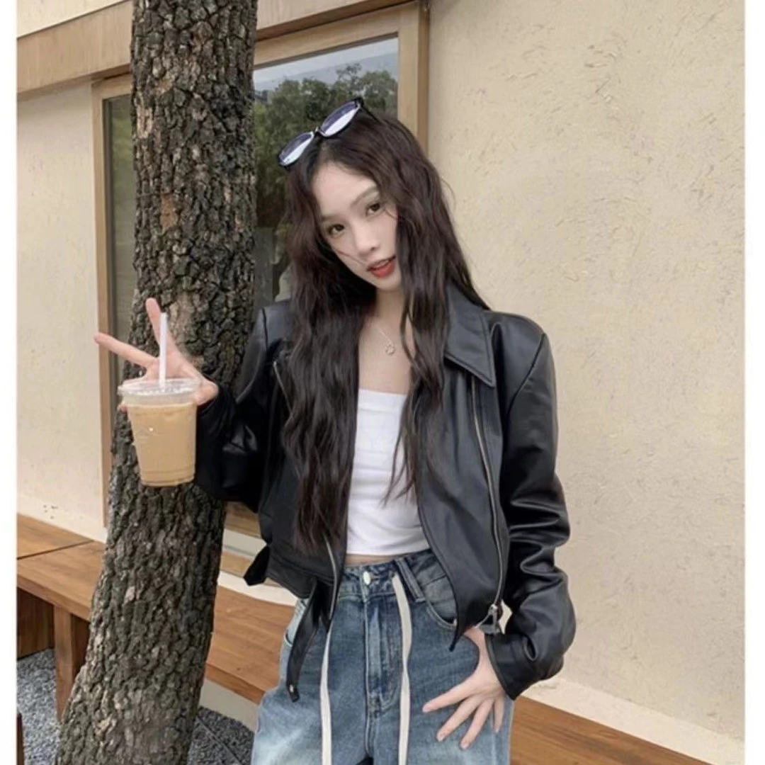2025新款酷酷皮衣外套女短款机车服爆款休闲小个子pu皮春秋皮夹克