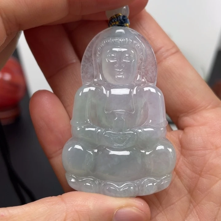 翡翠未镶嵌颈饰天然缅甸翡翠A货观音22号