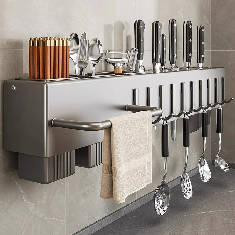 置物架收纳厨房置物架调料架收纳架多功能免打孔厨具家用刀具