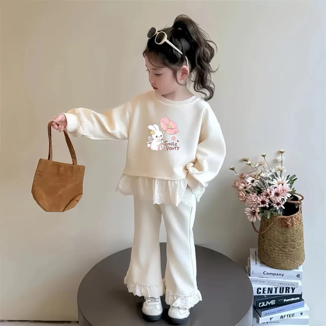 秋装秋季女童套装洋气卡通春秋套装卫衣休闲中小童长袖两件套