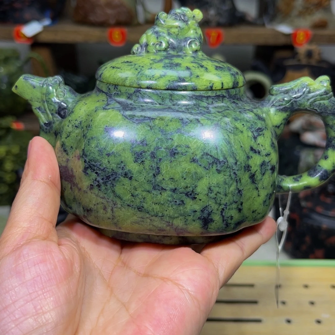 花***卜石材藏玉药王石龙尊壶
